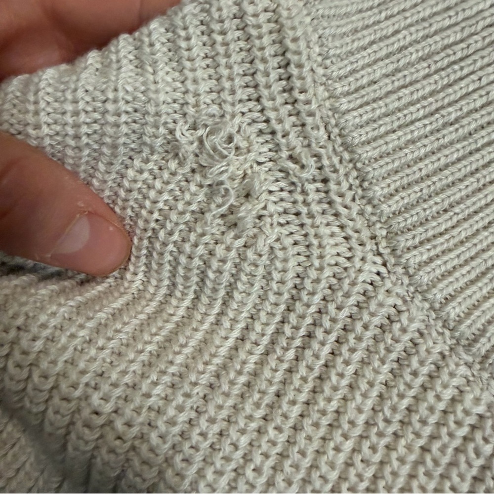 J crew heather natural Heritage cotton ribbed quarter-zip sweater - Picture 3 of 3